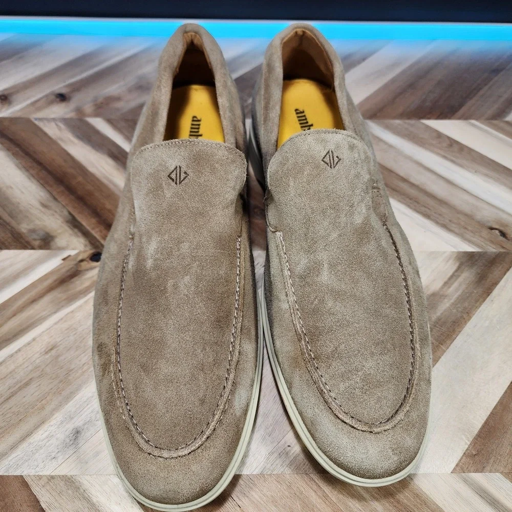 Amberjack The Loafer Made in Portugal Tundra Beige Slip On Comfort Shoes Mens 13